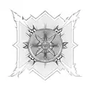 fire, number 3, Maltese cross tattoo design idea