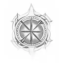 fire, number 3, Maltese cross tattoo design idea