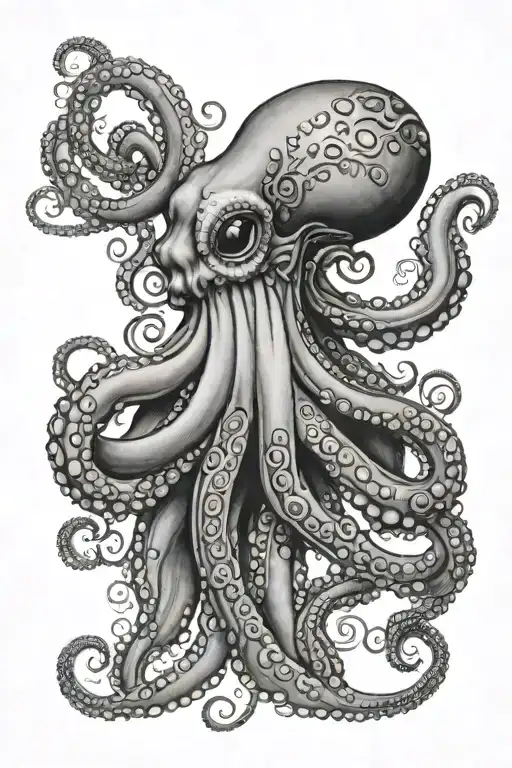 feminine octopus tattoo design idea