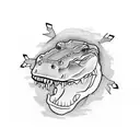 Outline of alligator filled with tribal art tattoo design idea