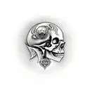 split skull with 3rd eye  tattoo design idea