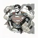 superman logo with clouds tattoo design idea