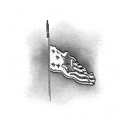 Motocross jump with the Texas flag as the background tattoo design idea