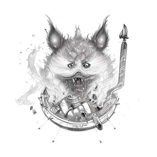 dumpster fire tattoo design idea