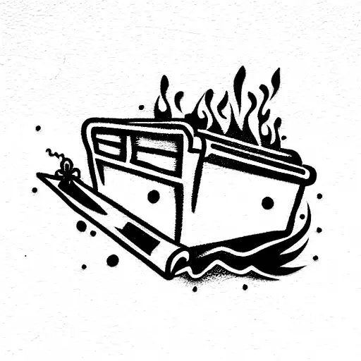 dumpster fire tattoo design idea