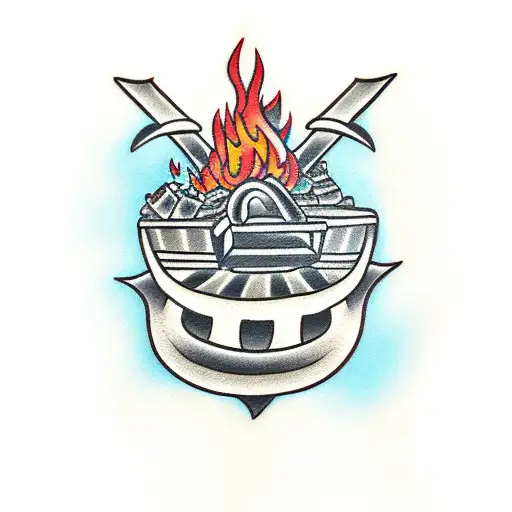 Dumpster Fire tattoo design idea