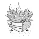 dumpster fire tattoo design idea