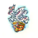 Dumpster Fire tattoo design idea