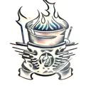 dumpster fire tattoo design idea