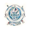 dumpster fire tattoo design idea