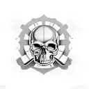 world, skull, cross, 3, heart  tattoo design idea