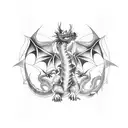 three headed dragon tattoo design idea