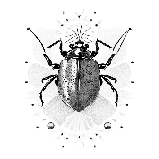 beetle with sun tattoo design idea