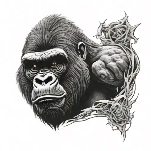 angry gorilla tattoo design idea