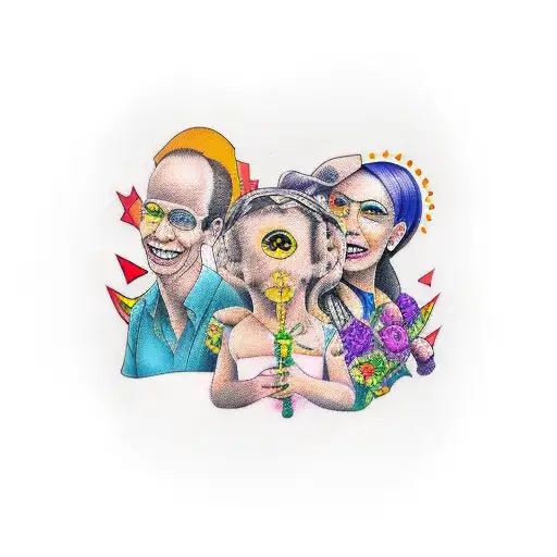matching tattoo for 4 family memebers, 3 siblings and the mother tattoo design idea