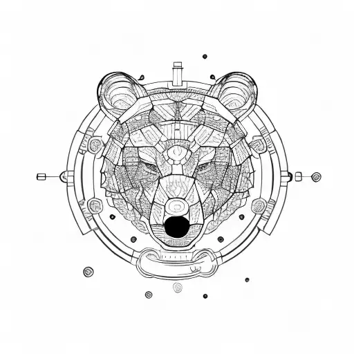 mechanical bear tattoo mechanical tattoo design idea