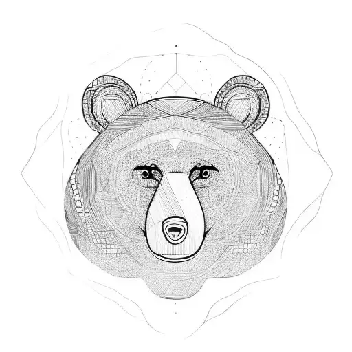 abstract bear seamless pattern tattoo design idea