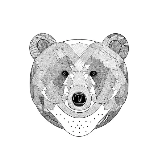 abstract bear seamless pattern tattoo design idea