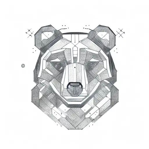 mechanical bear tattoo pattern tattoo design idea