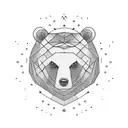 meditation bear space clockwork paw tattoo design idea