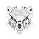 mechanical bear streampunk tattoo design idea