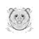 abstract bear seamless pattern tattoo design idea