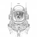 cyberpunk spacesuit bear tattoo design idea