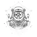 cyberpunk spacesuit bear tattoo design idea