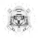 cyberpunk spacesuit bear tattoo design idea