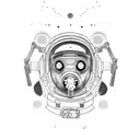 cyberpunk spacesuit bear tattoo design idea