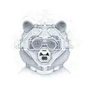 robotic bear steampunk seamless pattern tattoo design idea