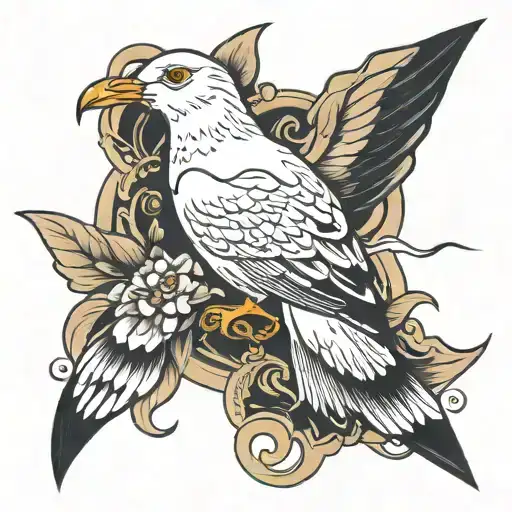 seagull tattoo design idea