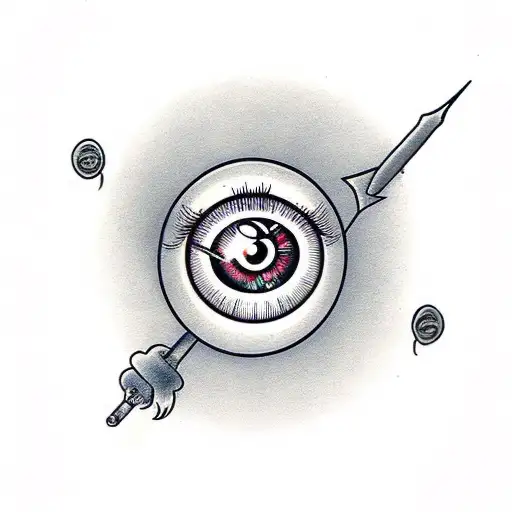 Eyeball with a dart tattoo design idea