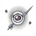 Eyeball with a dart tattoo design idea