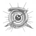 Eyeball with a dart tattoo design idea
