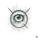 Eyeball with a dart stuck in the pupil, and the text "accurate look" tattoo design idea