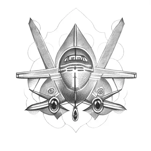 plane going to a heart tattoo design idea