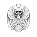 Harley Davidson motorcycle with a viking helmet and varior wings tattoo design idea