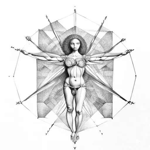 Beyoncé's Renaissance look as Leonardo da Vinci's Vitruvian Man tattoo design idea
