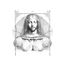 Beyoncé as Leonardo da Vinci's Vitruvian Man tattoo design idea