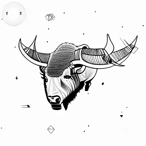 A tattoo of a bison gracefully gliding through the air tattoo design idea