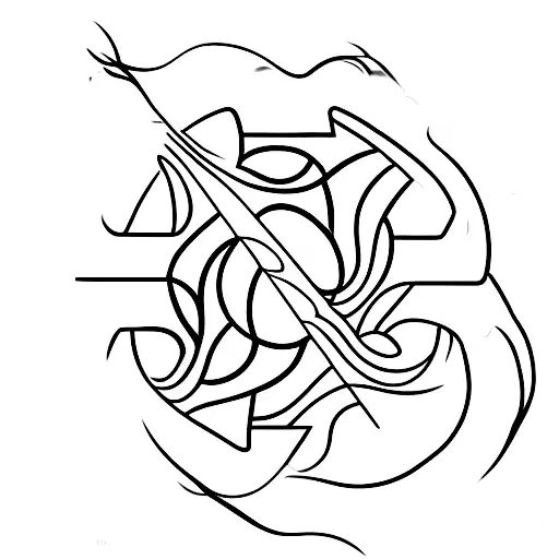 A minimalist tattoo representing the harmony of the four elements: water, air, fire, and earth tattoo design idea