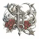 crosses and bibble verse tattoo design idea