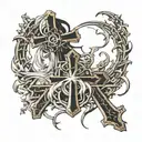 crosses and bibble verse tattoo design idea