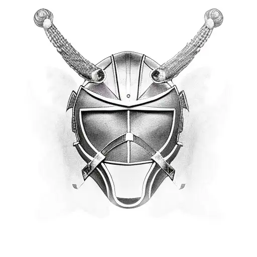 casco de un gladiador con alas  tattoo design idea