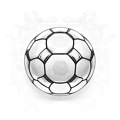 A soccer ball transforming into a Liverpool emblem surrounded by blackwork patterns tattoo design idea