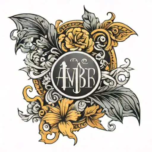 amber name tattoo tattoo design idea
