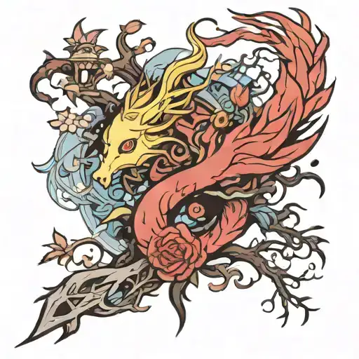 . river of life way final fantasy 7 2. Branches for children 3. Separate branch father Style: Com tattoo design idea