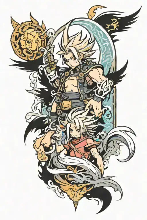 . river of life way final fantasy 7 tattoo design idea