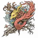 . river of life way final fantasy 7 2. Branches for children 3. Separate branch father Style: Com tattoo design idea